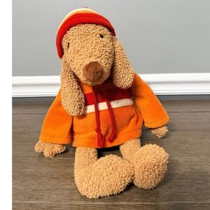 Bath & Body Works Barker the Dog Plush Tan Puppy Orange Hoodie Beanie